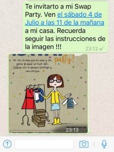 Ejemplo invitación swap party